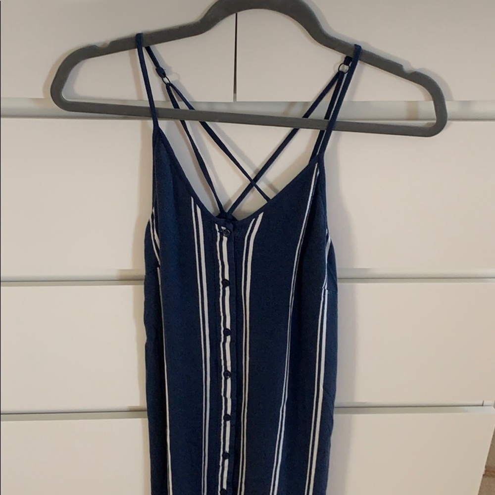 LA Hearts striped midi dress with buttons